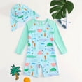 thumbnail image 5 of OSOLU Children Boys Swimsuit Sets Summer Swim Trunks with Matching Swim Cap Ocean World Print Swimwear Beach Pool Training Slim Fit Bathing Suit, 5 of 9