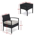thumbnail image 2 of PROHIKER 3 PCS Patio Rattan Conversation Chair Set, 3 PCS Patio Wicker Rattan Furniture Set, Patio Wicker Rattan Table, 2 of 5