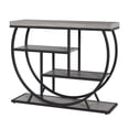 thumbnail image 1 of Yeshouse mesa de entrada estilo granja de 99 cm con almacenamiento, consola de madera de 4 niveles y estructura geométrica metálica, ideal para detrás del sofá o pasillos en apartamentos pequeños, 1 of 8