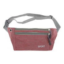 Unique Bargains 1 Pc Breathable Running Belt Solid Fanny Pack for Sports to Carry Phone Keys Red