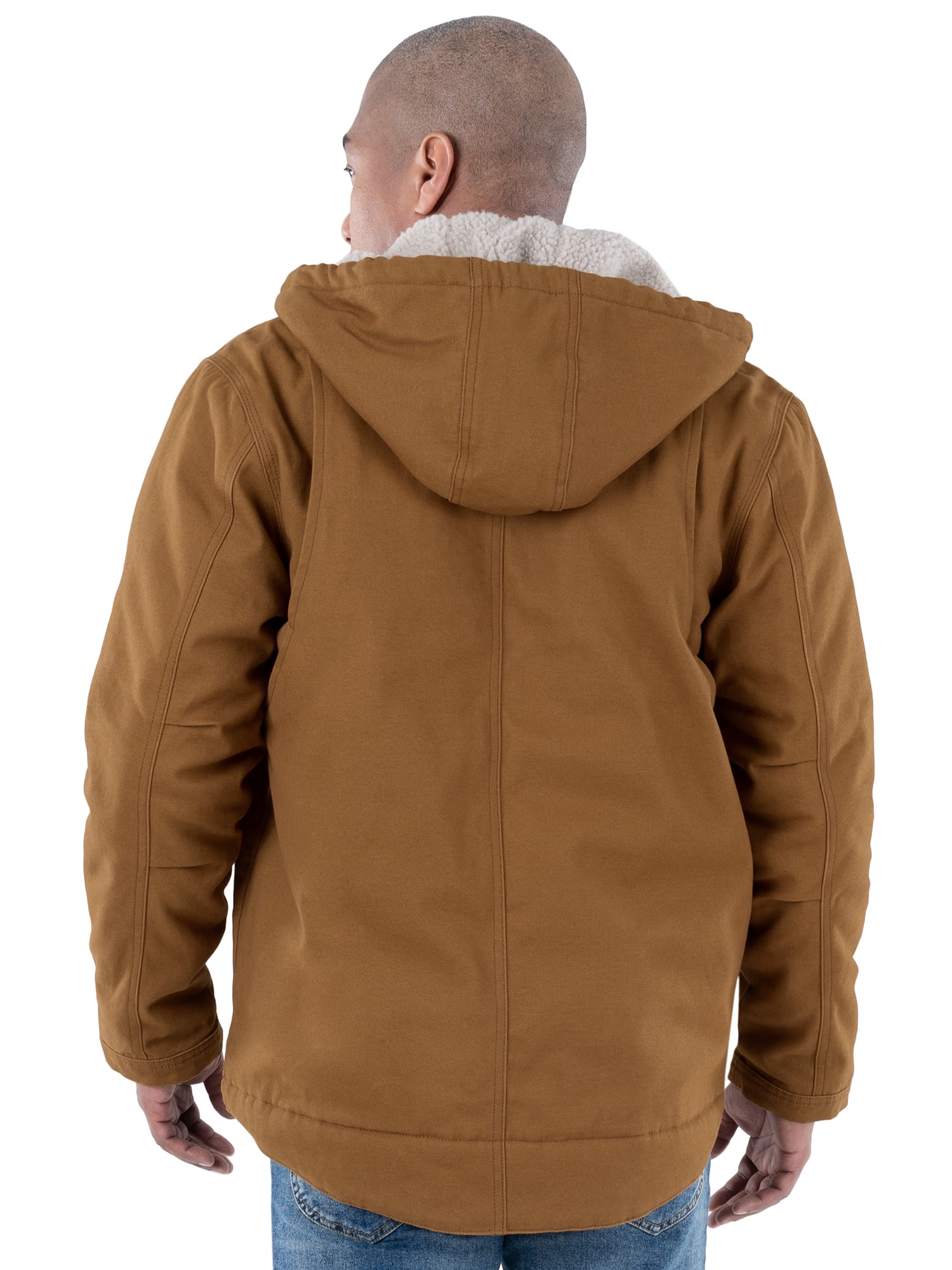 Wrangler Workwear Men's and Big Men's Faux Sherpa-Lined Duck Jacket, Sizes S-3XL