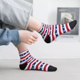 thumbnail image 5 of Goofa American Patriotic Stars And Stripes Pattern Non Slip Socks with Grips for Elderly, Crew Socks Yoga Hospital Socks Cushioned Sole Gripper Socks for Men Women, 5 of 5