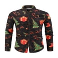 thumbnail image 1 of Men‘s Christmas Dress Shirts Fun Printed Long Sleeve Regular Fit Button Down Shirts Light Blue M, 1 of 7