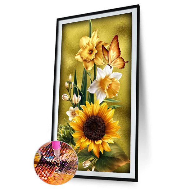 Cuadros Decorativos Diamante pintura 5D girasol DIY cuadrado completo taladro mosaico imagen manualidades arte Tmvgtek embutido en tela