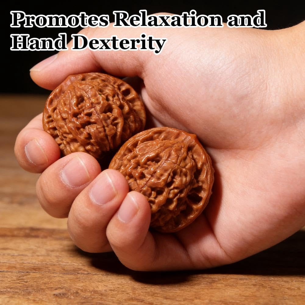 Chinese Walnuts Fidget, Wenwan Walnuts, Hand Training Massage Stress Relief, Walnut and Massage Stress Relief Health Care Ball Toys