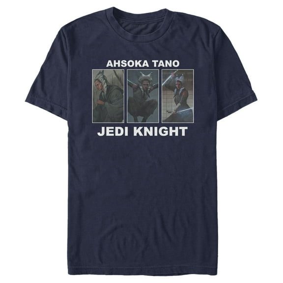 Men's Star Wars: The Mandalorian Ahsoka Jedi Knight Graphic Tee Navy Blue Medium