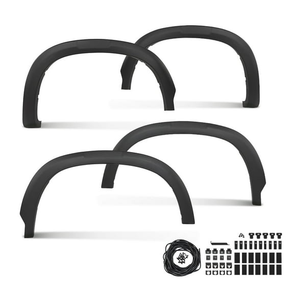 4pcs Black Fender Mud Flares Lip Set Fit For Silverado 1500 2019-2024 84297538