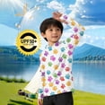 thumbnail image 2 of Asxite Toddler Tops Print Long Sleeve Hooded Sun Protection Top With Distressed Cuff for 5-15 Y, 2 of 5