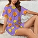 thumbnail image 4 of Fotbe Yellow Lemon And Orange Conjunto de Pijama Estampado para Mujer, 2 Piezas, Ropa de Dormir con Camiseta de Manga Corta y Shorts Suaves-XX-Large, 4 of 6