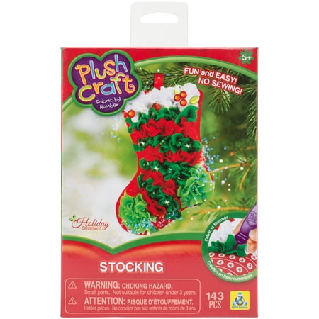 Plush Craft Fabric By Number Ornament Kit, Stocking