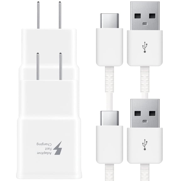 Original Samsung Galaxy Fast Charger, 2-Pack Fast Charging Wall Charger Plug with USB Type C Cable for Samsung Galaxy S9 S9 S8 S8 S10 S10 S20 S20 Note 10 Note 9 Note 8, Fast Charger for Samsung