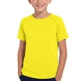thumbnail image 2 of Amidoa Girls Short Sleeve Crewneck Summer Solid Color T Shirts Kids Casual Tops Yellow Size 10, 2 of 8