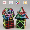 thumbnail image 2 of Carbon Fiber Speed Cube Set 3x3 Pyramid Megaminx 3x3x3 Skewb Square-1 Speed Cube Bundle Pack, 2 of 5
