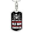 thumbnail image 5 of Move Over Boys Swivel Trucker Keychain Dog Tag Stainless Steel or 18k Gold, 5 of 10
