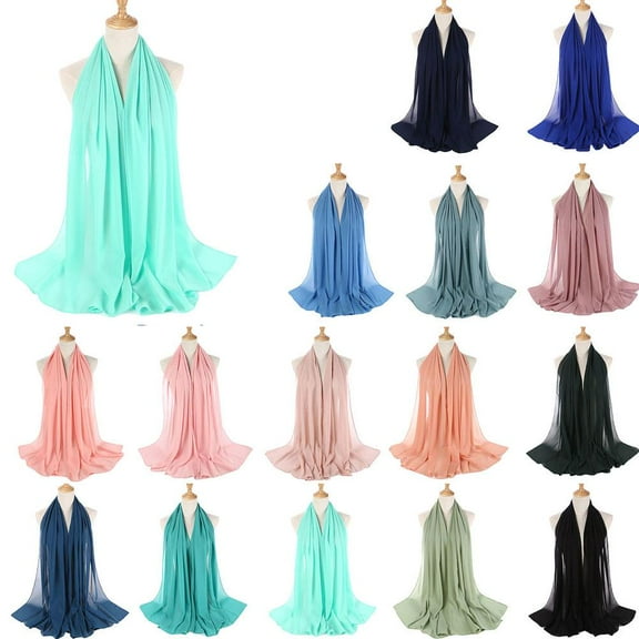 Zhaomeidaxi Long Head Wraps Scarf for Women Lightweight Shawl Turban Hijab Scarf Solid Color Soft Head Scarf for Women Girls