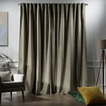 thumbnail image 3 of 3S Brother's Extra Long Solid Luxury Matte Velvet Soft Curtain Khaki Single Panel Hanging Back Tap & Rod Pocket Home Décor 5-25 Feet Custom Made Curtains -Made in Turkey Each(52"x180"), 3 of 7