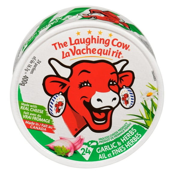 The Laughing Cow, Garlic & Fine Herbs, Spreadable Cheese 24P, 24 Portions, 400 g