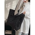 thumbnail image 5 of Kukuzhu Quilted Shoulder Bag Women's Padding Down Cotton Hobo Purse Handbag Large Work Totes Top Handle Bag with Zipper, 5 of 8