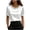 White, variant on Women's Summer Top, Casual Blouse Short Sleeve, Round Neck Solid Color Shirt with Pearl Detail, for Daily Work Home Leisure