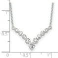 thumbnail image 4 of 925 Sterling Silver Cable Fancy Necklace Chain Fancy-V Bar CZ 18 inch 1.14 mm, 4 of 4
