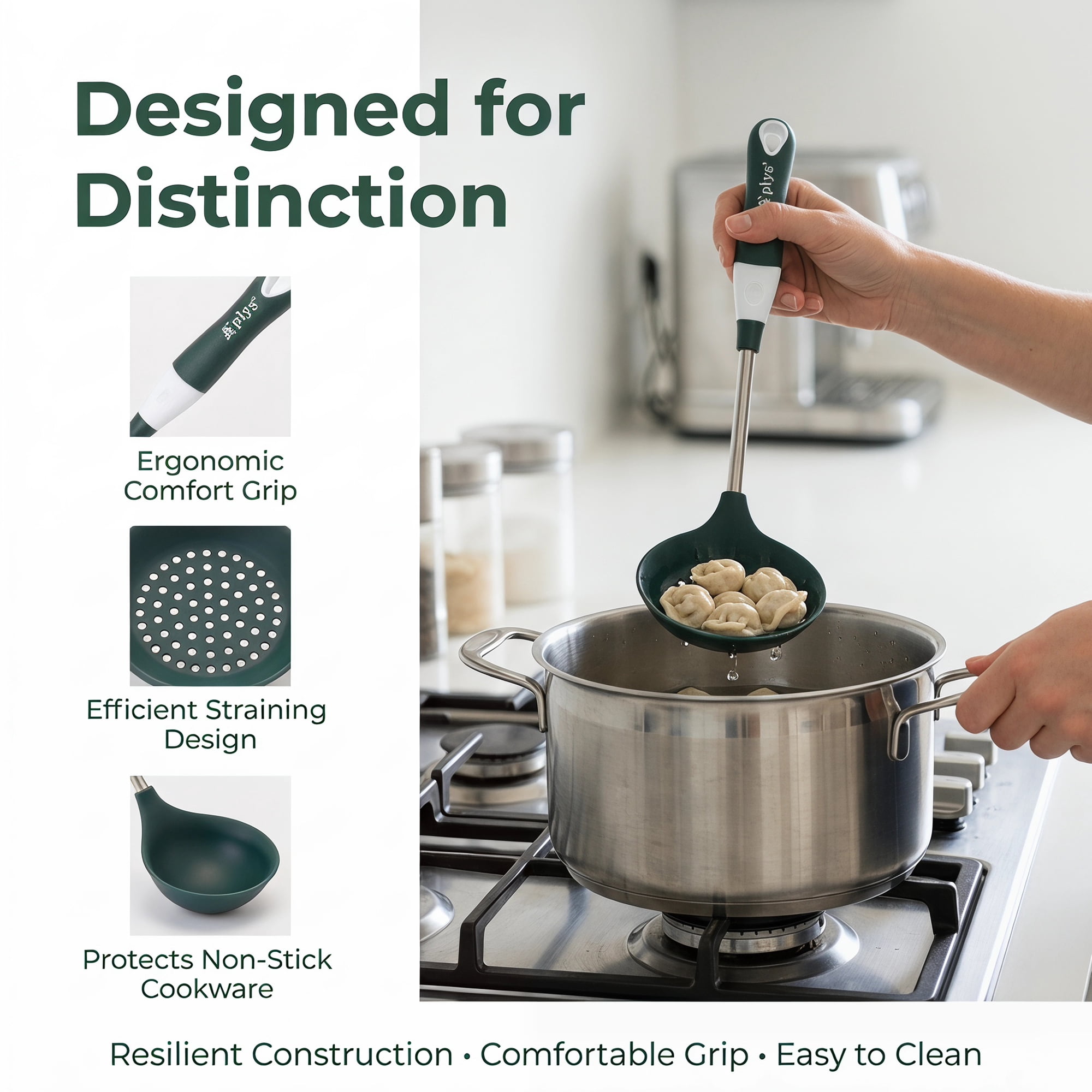 Unique Bargains Kitchen Utensil Set with Silicone Cooking Gadgets Green-Silver C 2pcs