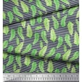 thumbnail image 3 of Soimoi Gray Cotton Poplin Fabric Stripe & Palm Leaves Print Fabric by Yard 42 Inch Wide, 3 of 3