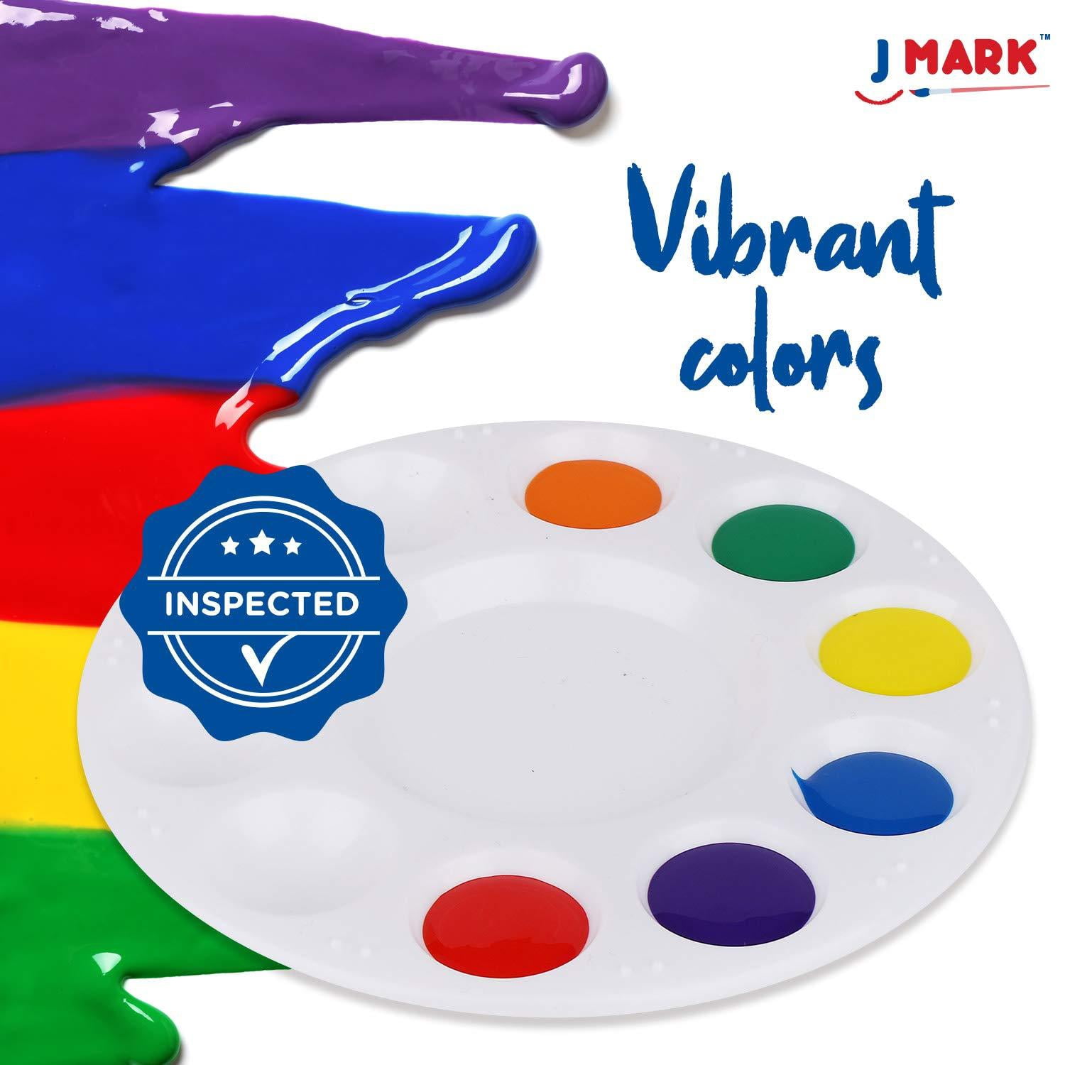 J MARK 43 Piece Toddler Painting Set – Spill Proof Paint Cups for Kids, Washable Kids Paint, Painting Tools, Kids and Toddler Paint Set with Art Smock and More