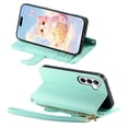 thumbnail image 4 of For Samsung Galaxy S26 5G Case Cat Pattern Buckle Zipper Wallet  5-card  Flip Wallet Leather With Card Holder Magnetic Closure Phone Cases Cover With Shoulder Strap and Wrist Strap,Green, 4 of 12