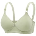thumbnail image 1 of WZXFASHION Women Sexy Lace Back Button Shaping Cup Adjustable Shoulder Strap Large Size Underwire Bra Bra Mint Green 90B, 1 of 6