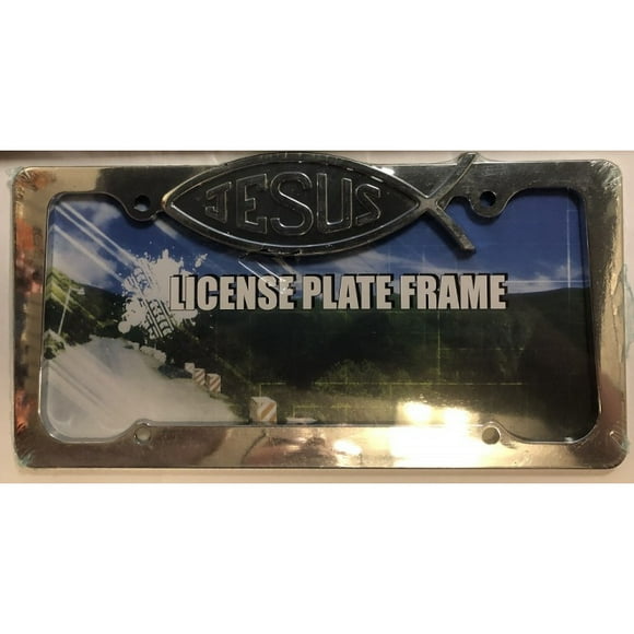 Jesus Chrome Fish License Plate Frame