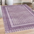 thumbnail image 1 of Ethnic Decorative Rug, Geometric Folkloric Design Print in Ikat Print Style Oval Shapes Artwork, Quality Carpet for Bedroom Dorm and Living Room, 6 Sizes, Pale Lilac, by Ambesonne, 1 of 4
