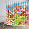 thumbnail image 2 of Sweet Candy Shower Curtain - Ice Cream Shower Curtains Candies Dessert Lollipop Cupcake Bath Curtain 72x72 Inch for Bathroom Decor with Hooks, 2 of 6