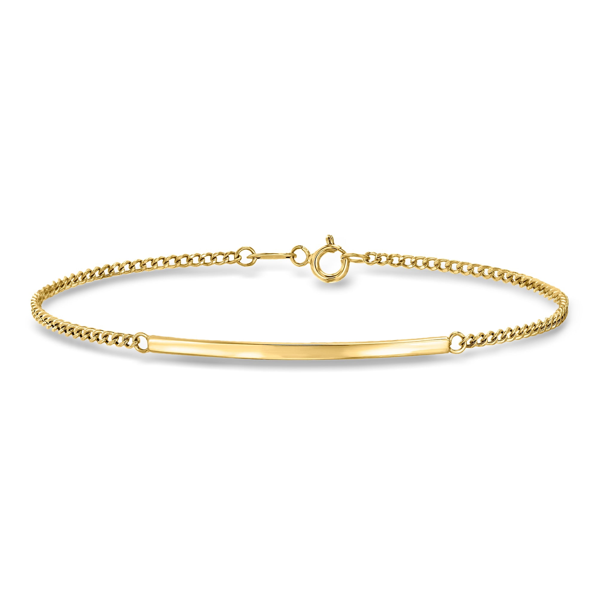 Ross-Simons 10kt Yellow Gold Curb-Link Bar Bracelet, Women's, Adult