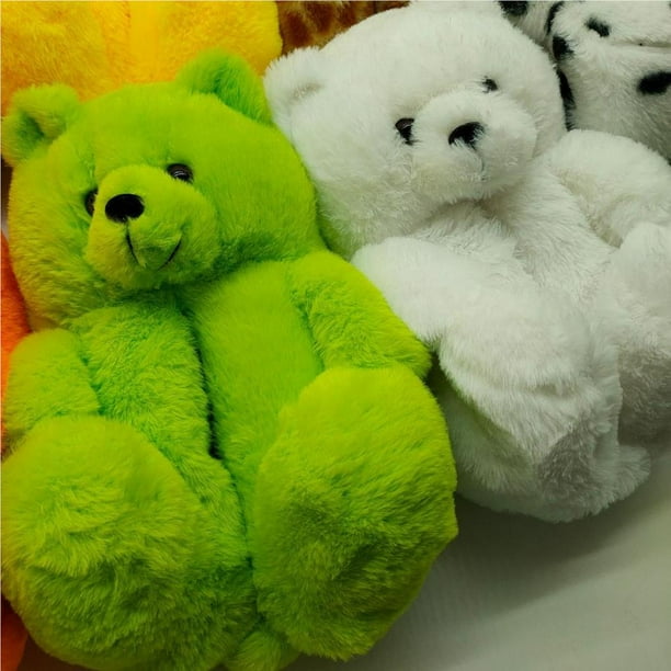 Qarigey Zapatillas antideslizantes de oso de peluche para mantener