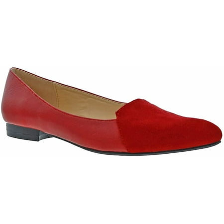 

Bellini Womens Flora Slip On Flat 9.5 Red Faux Leather/Red Microsuede