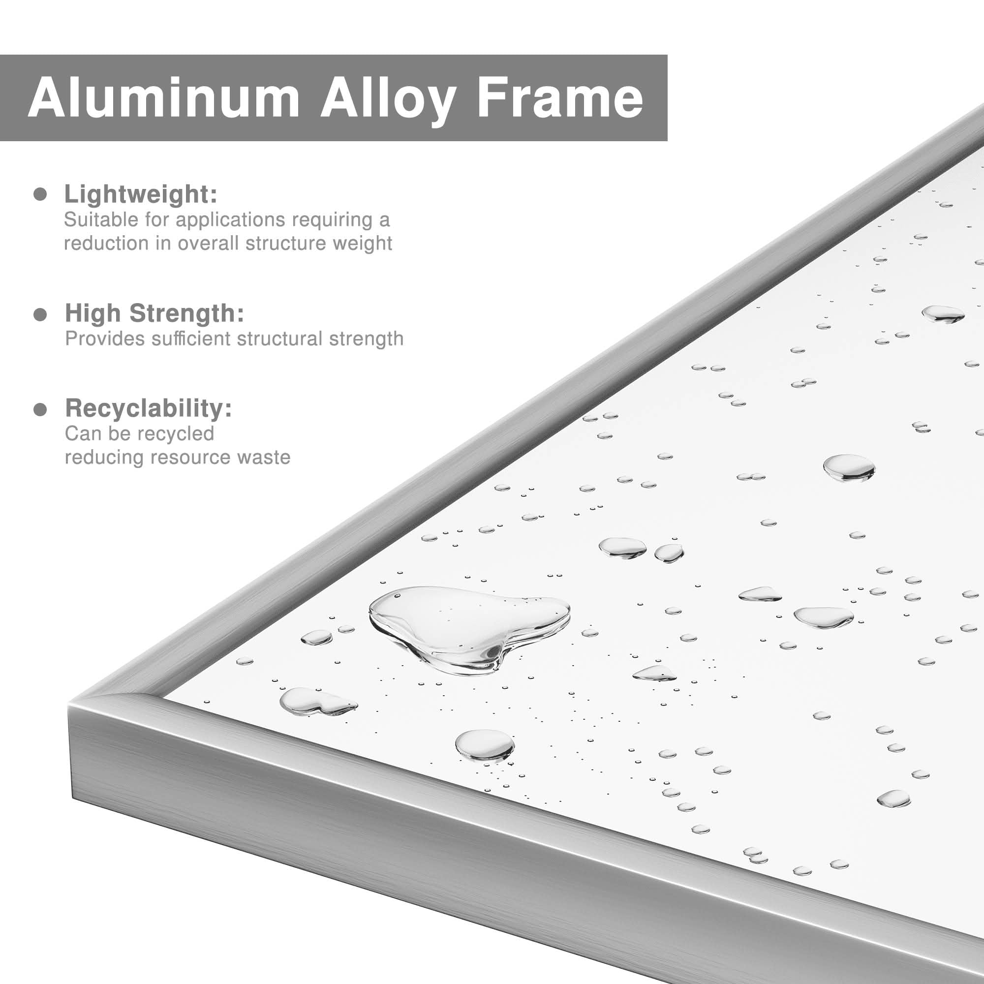 MAYEERTY 47x22x1 Inch Silver Thin Edge Aluminum Right Angle Rectangular Wall Mounted Mirror for Bathroom