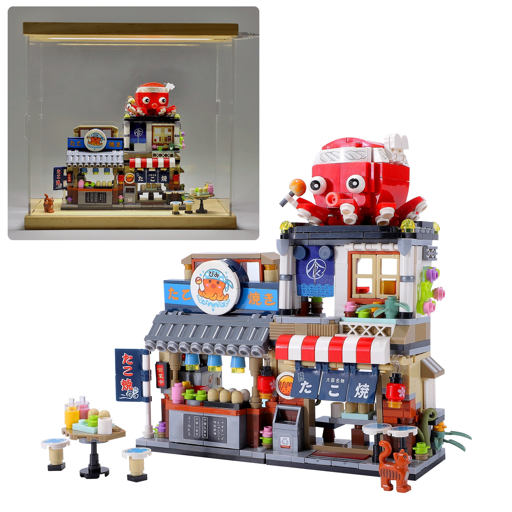 QLT Japanese Street View Izakaya Shop Mini Building Blocks, MOC Creative  Model Set, 789 PCS Simulation Architecture Construction Toy (Not Compatible