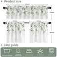 thumbnail image 4 of Green Leaf Curtain for Kitchen Bathroom Elegant Green Floral Rod Pocket Window Tier Curtains Valance Set 3 Pcs Plant Printed Short Curtains 54 x 18 inches + 27 x 36 inches *2, 4 of 6