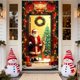 thumbnail image 5 of Decoraciones navideñas, adornos navideños, funda para puerta navideña de 89 x 183 cm (35 x 72 pulgadas), cortina navideña para puerta y pared, decoración navideña para fiestas y festivales, funda de p, 5 of 6