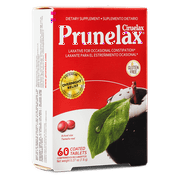 Prunelax Regular Strength Laxative Mini Tablets - Overnight Relief for Occasional Constipation, Senna Extract, Vegan & Gluten-Free, Gentle Relief - 60ct