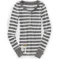 thumbnail image 1 of Aeropostale - Camiseta térmica para mujer con rayas henley, gris, extragrande Aeropostale henley, 1 of 1