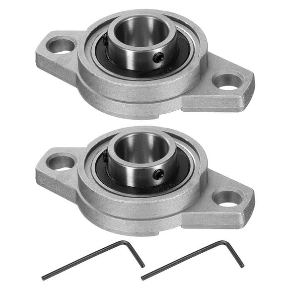 2pcs KFL004 Pillow Block Bearings 20mm Bore Bearing Units Zinc Alloy Flange Mounted Bearing Housing, P6(ABEC3)