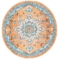 thumbnail image 3 of SAFAVIEH Madison Dalia Oriental Area Rug, Orange/Teal, 6'7" x 6'7" Round, 3 of 12