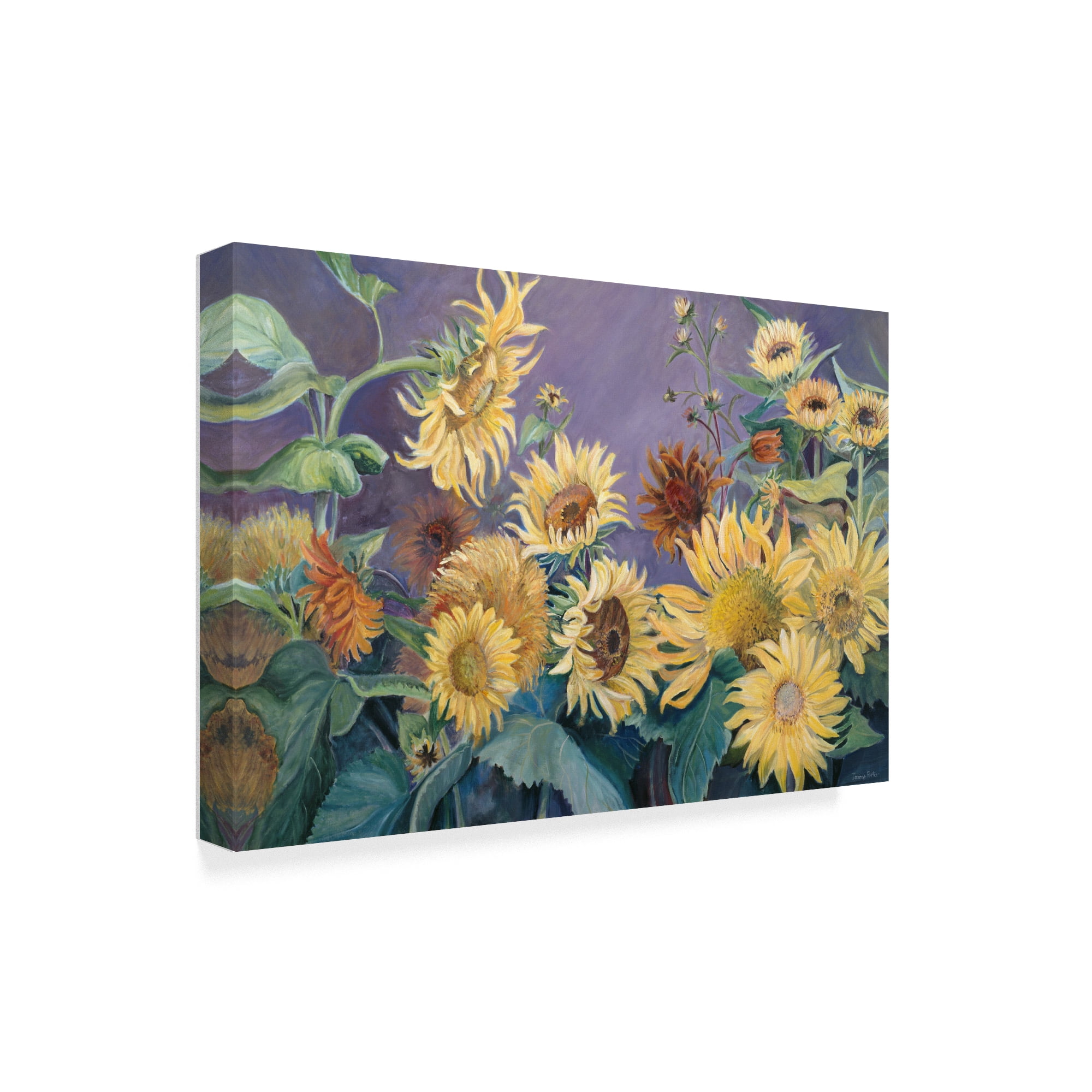 Trademark Fine Art 'Sunflower In Purple Sky' Canvas Art by Joanne Porter