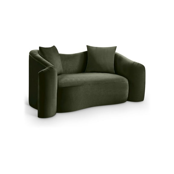 Meridian Furniture Destin Green Velvet Loveseat
