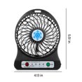 thumbnail image 3 of Tepsmf 3 Speeds Mini Desk Fan - Rechargeable Battery Operated Fan with LED Light - Portable USB Fan Quiet for Home,Office,Travel,Camping,Outdoor,Indoor Fan, 3 of 7