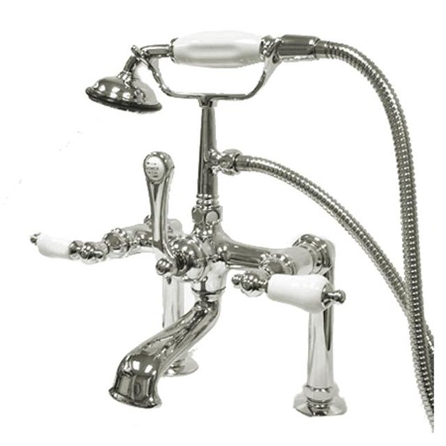Clawfoot Tub Filler With Hand Shower - Polished Chrome Finish