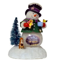 The Bradford Exchange Christmas Eve Celebration Snow Wonderful Snowman Collection Issue #3 Hand Painted Elegance With Light Music Christmas Decoration Figurine by Thomas Kinkade 7.75-inches