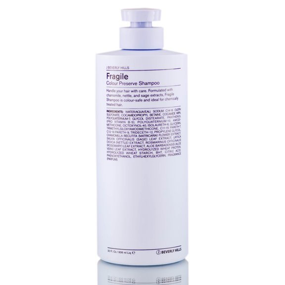 32 oz , J Beverly Hills Fragile Color-Safe Paraben-Free Shampoo Hair - Pack of 3 w/ SLEEKSHOP Teasing Comb