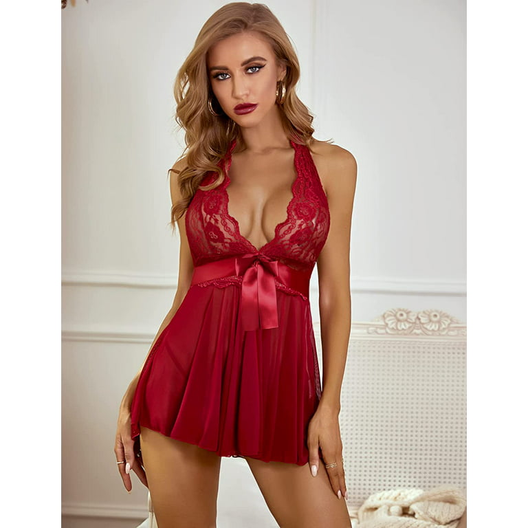Avidlove Women's Sleepwear Sexy Nightgown for Women Nighty Lingerie  Sleepwear Nightwear Wine Red S at  Women's Clothing store